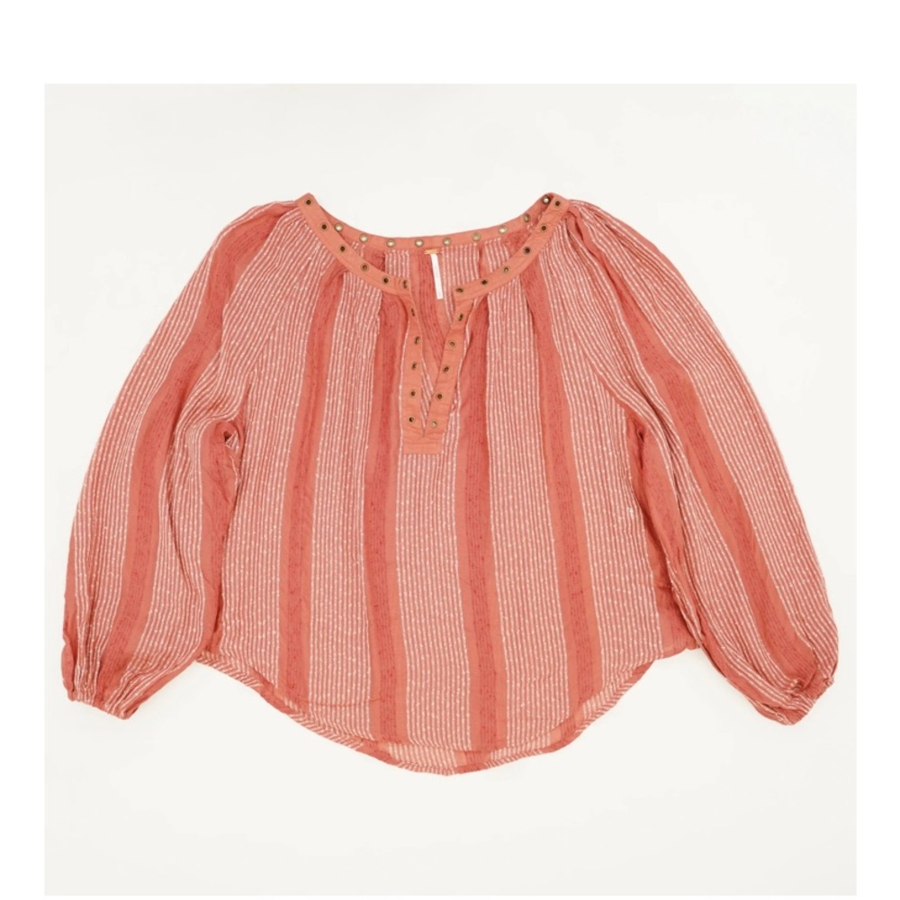 NWT Free People Against All Odds Striped Blouse